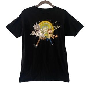Rick and Morty Retro Y2k Men’s Black Shirt Tee Tshirt Ripple Junction Size Med